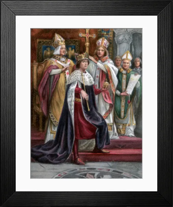 Framed Print : The crowning of Edward I, Westminster, 19 August 1274, (1902) Framed Print : The crowning of Edward I, Westminster, 19 August 1274, (1902)