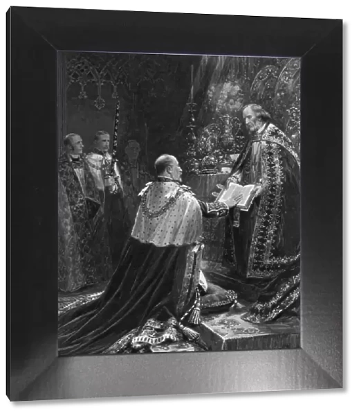 Edward VII taking the oath, 1902