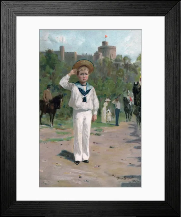 Framed Print : Edward, Prince of Wales, saluting the colours, 1902 Framed Print : Edward, Prince of Wales, saluting the colours, 1902