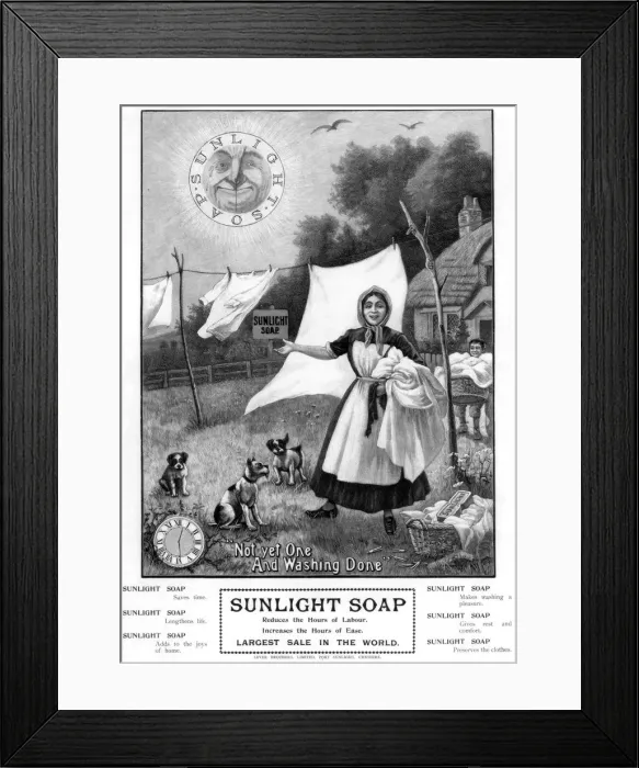 Framed Print : Advertisement for Sunlight Soap, 1902 Framed Print : Advertisement for Sunlight Soap, 1902