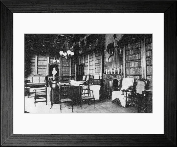 Framed Print : The Library, Abbotswood, 1923. Artist: WA Mansell & Co Framed Print : The Library, Abbotswood, 1923. Artist: WA Mansell & Co