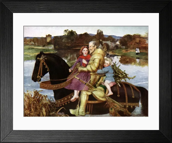Framed Print : Sir Isumbras at the Ford, c19th century (1923). Artist: John Everett Millais Framed Print : Sir Isumbras at the Ford, c19th century (1923). Artist: John Everett Millais