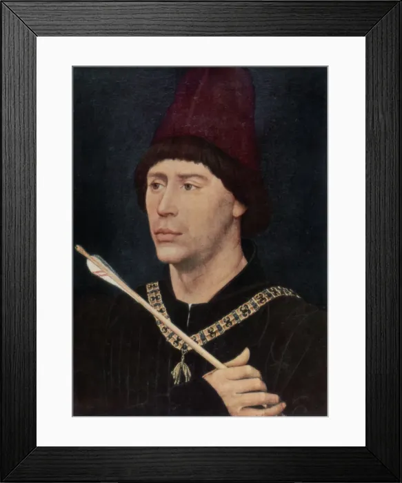 Framed Print : Portrait of Antoine, Bastard of Burgundy, c1456, (1927). Artist: Rogier Van der Weyden Framed Print : Portrait of Antoine, Bastard of Burgundy, c1456, (1927). Artist: Rogier Van der Weyden