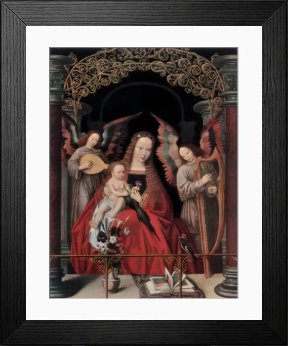 Framed Print : The Madonna and Child with Angels, (1927). Artist: Adriaen Isenbrandt Framed Print : The Madonna and Child with Angels, (1927). Artist: Adriaen Isenbrandt