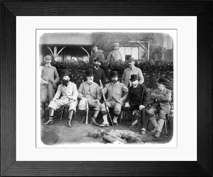 Framed Print : Mount Edgcumbe, Group Photo with Edward VII, c1882 Framed Print : Mount Edgcumbe, Group Photo with Edward VII, c1882