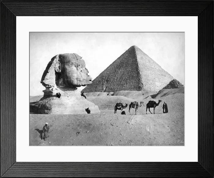 Framed Print : The Sphinx and Pyramid at Giza, Egypt, c1882 Framed Print : The Sphinx and Pyramid at Giza, Egypt, c1882