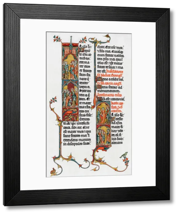 Framed Print : Illuminated letters, late 13th century Framed Print : Illuminated letters, late 13th century