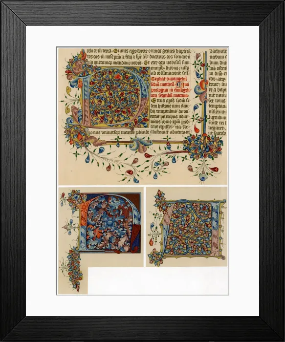 Framed Print : Illuminated initial letters, 1405-1415 Framed Print : Illuminated initial letters, 1405-1415