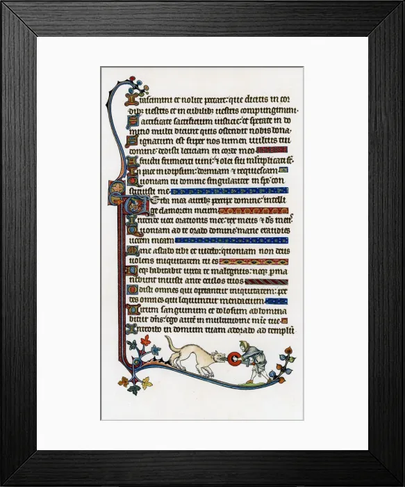 Framed Print : Page of decorated text, 1284-1316 Framed Print : Page of decorated text, 1284-1316