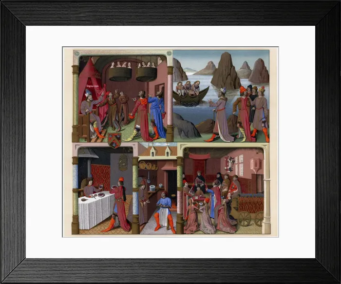 Framed Print : Sergius Orata and other Romans, 1473-1480. Artist: Francois Fouquet Framed Print : Sergius Orata and other Romans, 1473-1480. Artist: Francois Fouquet