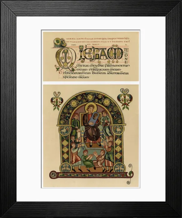 Framed Print : David playing his lyre, 725-750 AD