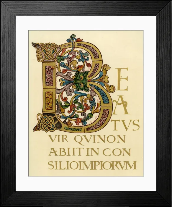 Framed Print : Initial letter B, 980-1000 AD Framed Print : Initial letter B, 980-1000 AD