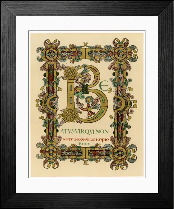 Framed Print : Initial letter B, 1012-1023 Framed Print : Initial letter B, 1012-1023