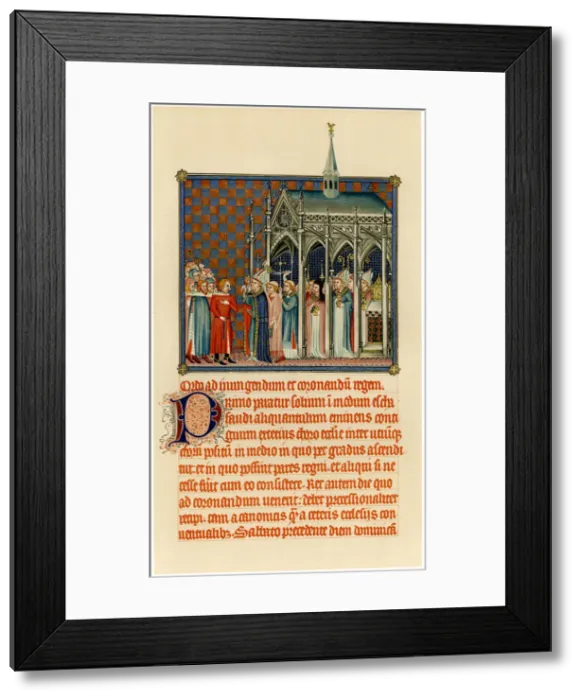 Framed Print : Coronation of Charles V, c1365 Framed Print : Coronation of Charles V, c1365