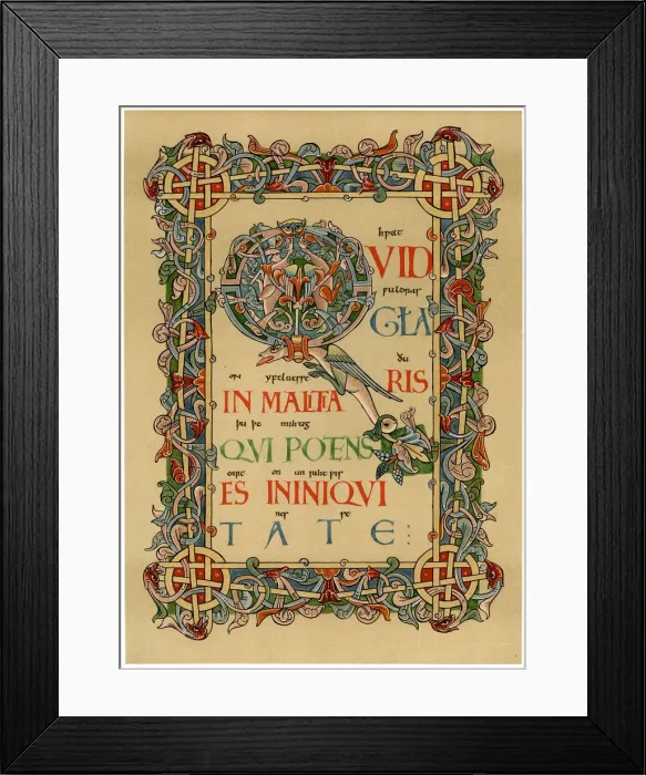 Framed Print : Illuminated initial Q, c1073 Framed Print : Illuminated initial Q, c1073