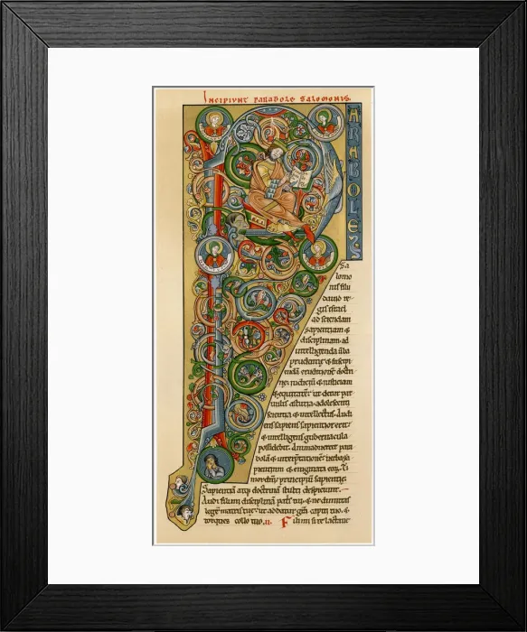Framed Print : Illuminated iniitial P, 1172 Framed Print : Illuminated iniitial P, 1172