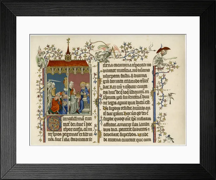 Framed Print : Two bible scenes, late 14th century Framed Print : Two bible scenes, late 14th century