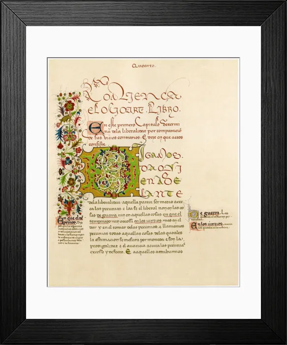 Framed Print : Illuminated letter D, 15th century Framed Print : Illuminated letter D, 15th century