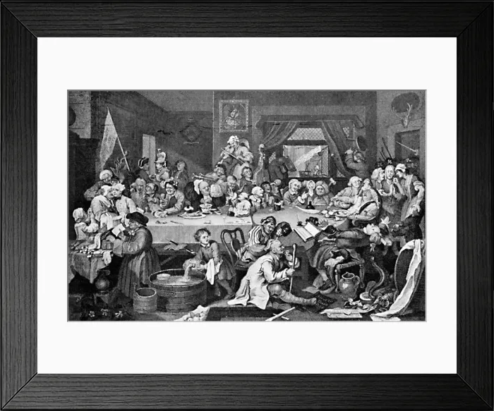Framed Print : An election entertainment, 1755. Artist: William Hogarth Framed Print : An election entertainment, 1755. Artist: William Hogarth