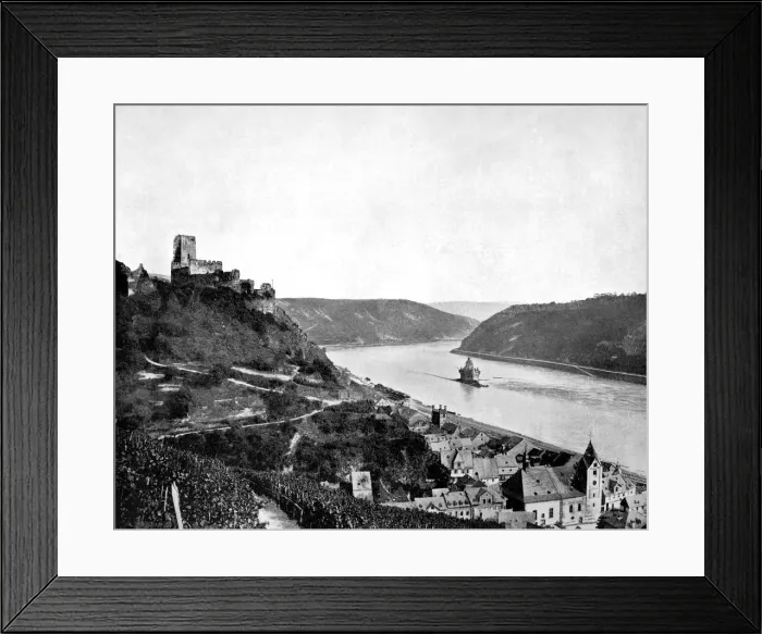 Framed Print : The Rhine, Gutenfels, and the Pfalz, Germany, 1893. Artist: John L Stoddard Framed Print : The Rhine, Gutenfels, and the Pfalz, Germany, 1893. Artist: John L Stoddard