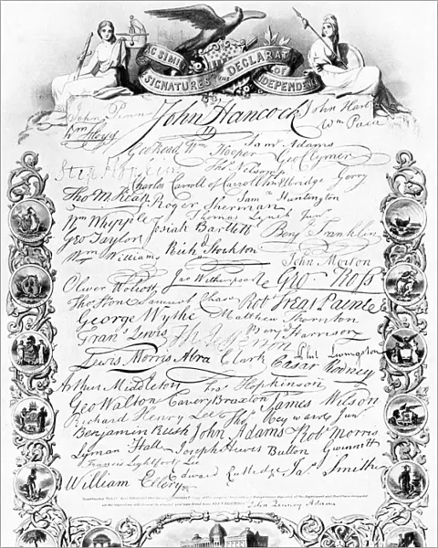 The signatures to the American Declaration of Independence, c1776, (c1920)