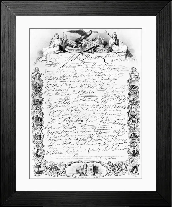 Framed Print : The signatures to the American Declaration of Independence, c1776, (c1920) Framed Print : The signatures to the American Declaration of Independence, c1776, (c1920)