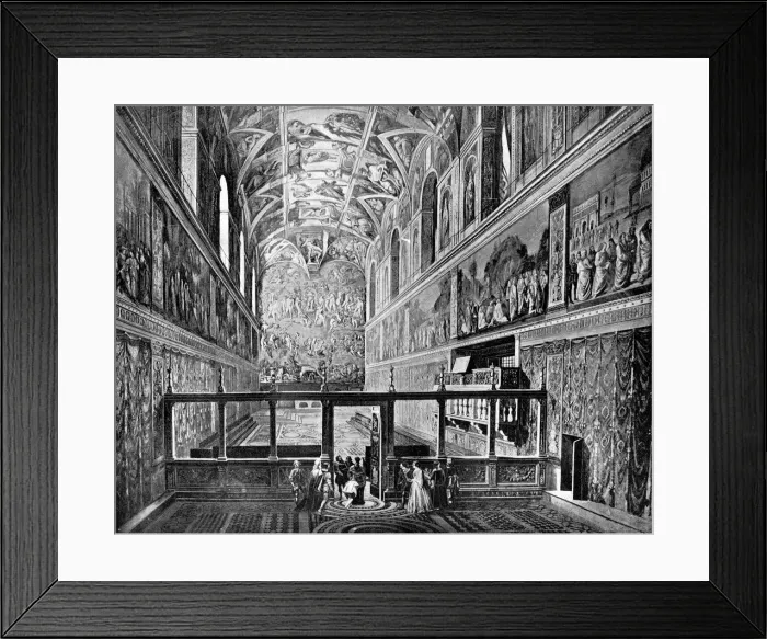 Framed Print : Sistine Chapel, Vatican, Rome, 1893. Artist: John L Stoddard Framed Print : Sistine Chapel, Vatican, Rome, 1893. Artist: John L Stoddard