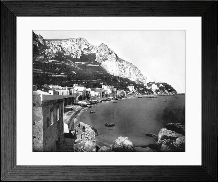 Framed Print : The Marina, Capri, Italy, 1893. Artist: John L Stoddard Framed Print : The Marina, Capri, Italy, 1893. Artist: John L Stoddard