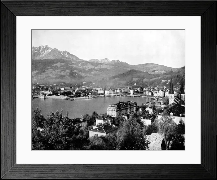 Framed Print : Lucerne, Switzerland, 1893. Artist: John L Stoddard Framed Print : Lucerne, Switzerland, 1893. Artist: John L Stoddard