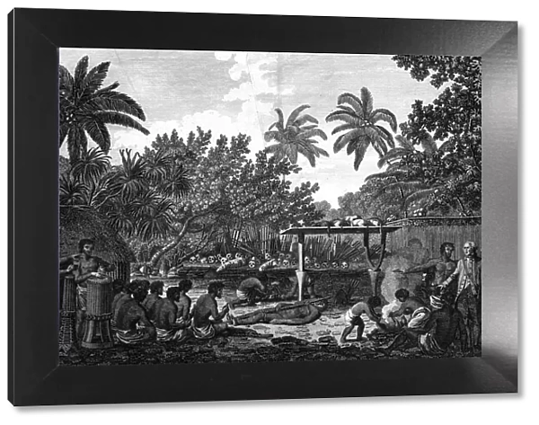 A Human Sacrifice in a Morai, in Otaheite; in the presence of Captain Cook, c1773