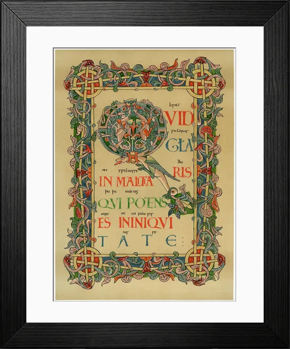 Framed Print : Illuminated initial Q, c1073 Framed Print : Illuminated initial Q, c1073