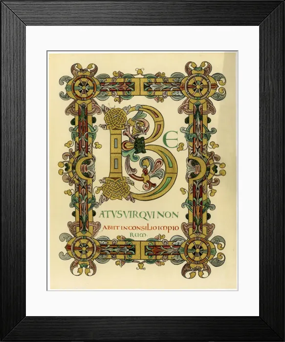 Framed Print : Initial letter B, 1012-1023 Framed Print : Initial letter B, 1012-1023