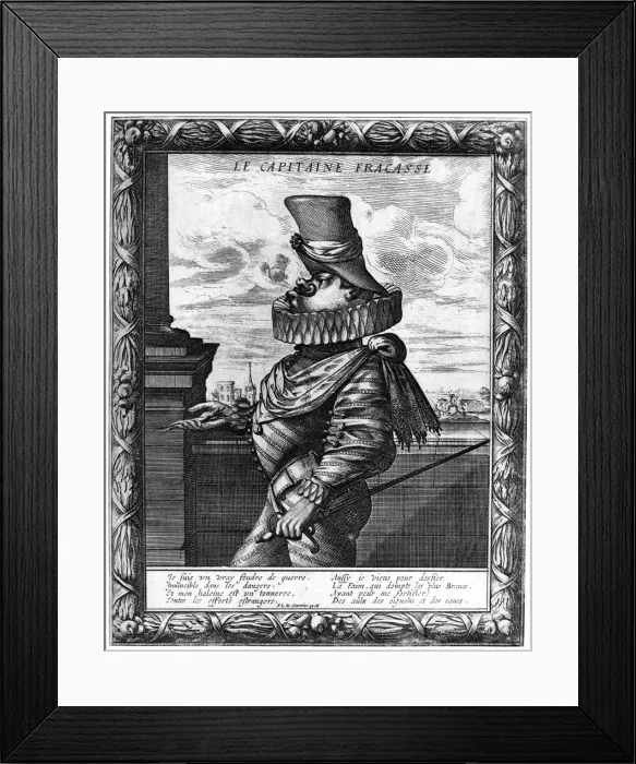 Framed Print : Capitaine Fracasse, c120-1670 (1924)Artist: Abraham Bosse Framed Print : Capitaine Fracasse, c120-1670 (1924)Artist: Abraham Bosse