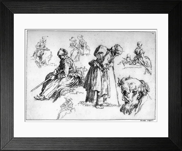 Framed Print : Diverse Figures, c1720-1770, (1924) Artist: Francois Boucher Framed Print : Diverse Figures, c1720-1770, (1924) Artist: Francois Boucher