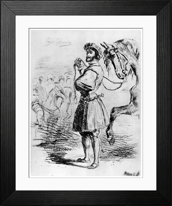 Framed Print : Cavalier Francais, c1820-1860, (1924). Artist: Eugene Delacroix Framed Print : Cavalier Francais, c1820-1860, (1924). Artist: Eugene Delacroix
