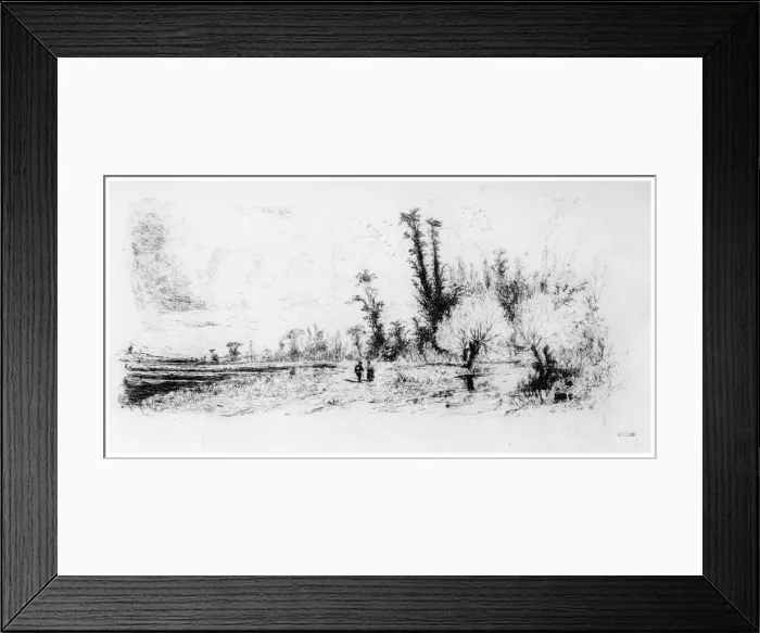 Framed Print : Saulaie des Environs de Paris, c1820-1870, (1924). Artist: Paul Huet Framed Print : Saulaie des Environs de Paris, c1820-1870, (1924). Artist: Paul Huet