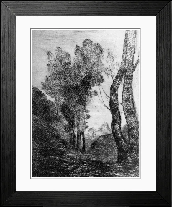 Framed Print : Environs de Rome, c1815-1865, (1924). Artist: Jean-Baptiste-Camille Corot Framed Print : Environs de Rome, c1815-1865, (1924). Artist: Jean-Baptiste-Camille Corot