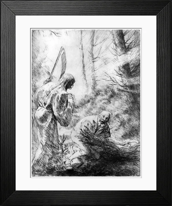Framed Print : Death of a Woodhewer, c1860-1910 (1924). Artist: Alphonse Legros Framed Print : Death of a Woodhewer, c1860-1910 (1924). Artist: Alphonse Legros