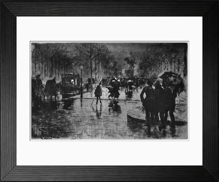 Framed Print : Retour des Champs-Elysees, c1870-1900 (1924). Artist: Felix Hilaire Buhot