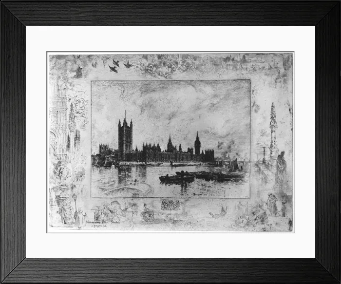 Framed Print : Westminster Palace, c1870-1900 (1924). Artist: Felix Hilaire Buhot Framed Print : Westminster Palace, c1870-1900 (1924). Artist: Felix Hilaire Buhot