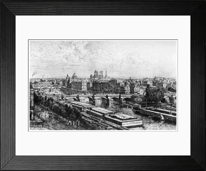 Framed Print : Paris Pris du Louvre, c1850-1895 (1924). Artist: Maxime Lalanne Framed Print : Paris Pris du Louvre, c1850-1895 (1924). Artist: Maxime Lalanne