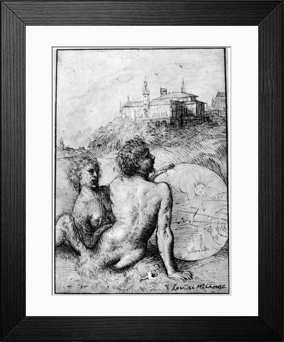 Framed Print : Landscape with Satyrs, c1512, (1937). Artist: Titian Framed Print : Landscape with Satyrs, c1512, (1937). Artist: Titian
