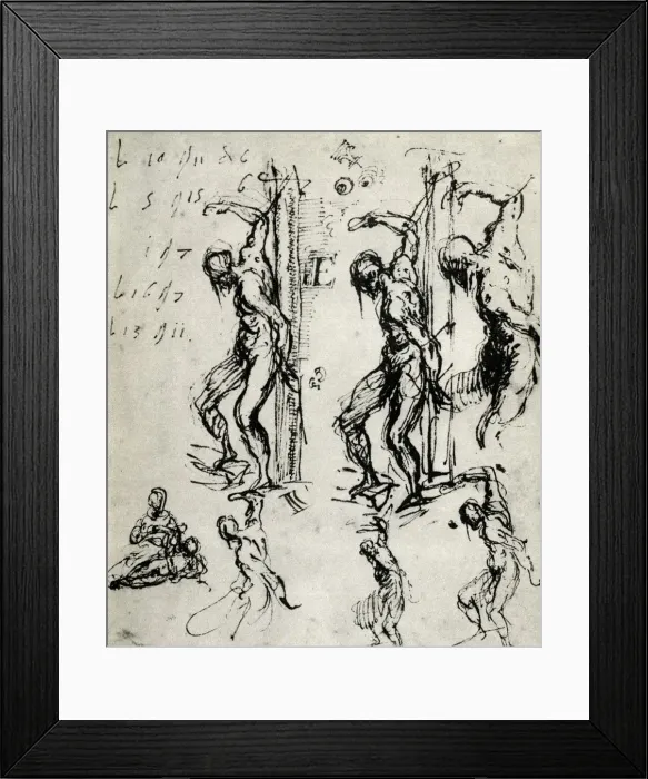 Framed Print : Sketches for the St Sebastian in Brescia, c1518, (1937). Artist: Titian Framed Print : Sketches for the St Sebastian in Brescia, c1518, (1937). Artist: Titian