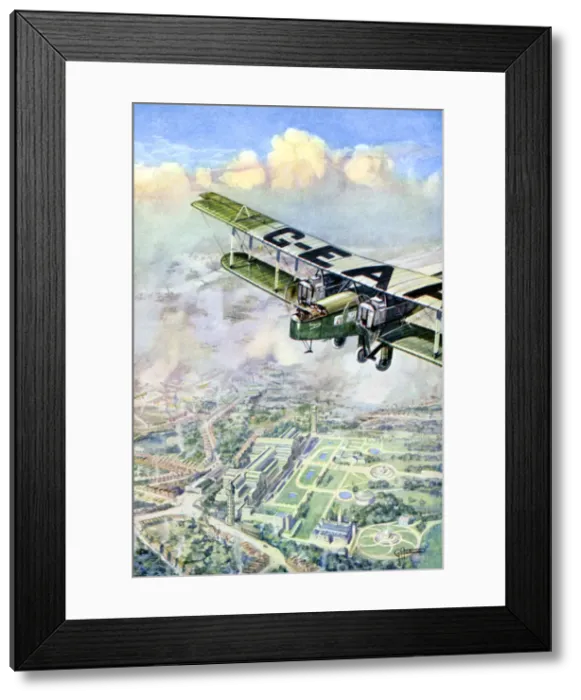 Framed Print : An aeroplane over London, 1926. Artist: GH Davis Framed Print : An aeroplane over London, 1926. Artist: GH Davis