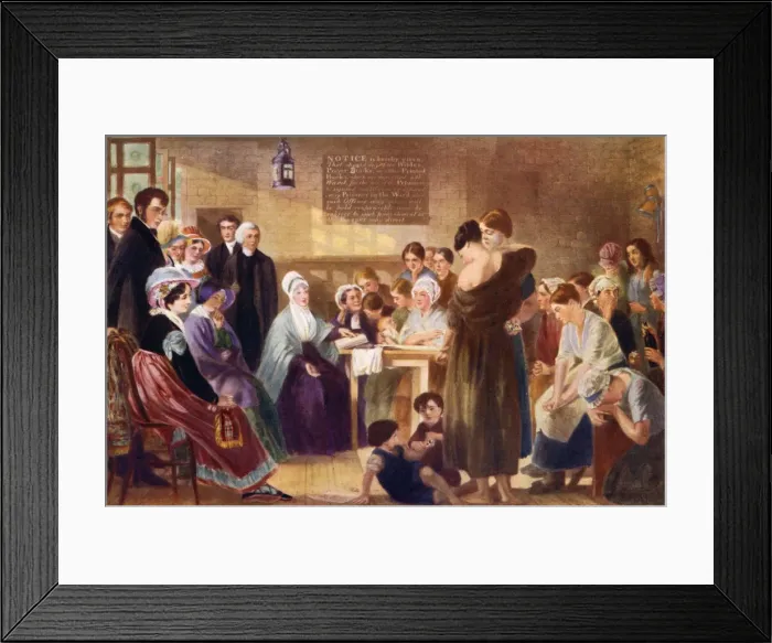 Framed Print : Elizabeth Fry (1780-1845) visiting Newgate Prison, 1926 Framed Print : Elizabeth Fry (1780-1845) visiting Newgate Prison, 1926