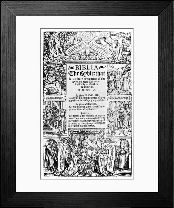 Framed Print : Title page of the Coverdale Bible, 1535 (1926) Framed Print : Title page of the Coverdale Bible, 1535 (1926)