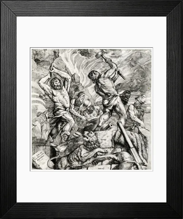 Framed Print : Vulcans Forge, 16th century, (1937). Artist: Cornelis Cort Framed Print : Vulcans Forge, 16th century, (1937). Artist: Cornelis Cort