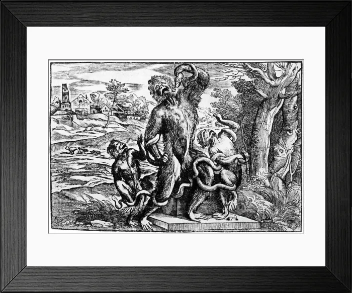Framed Print : Caricature of the Laocoon group, 1937. Artist: Nicolo Boldrini Framed Print : Caricature of the Laocoon group, 1937. Artist: Nicolo Boldrini