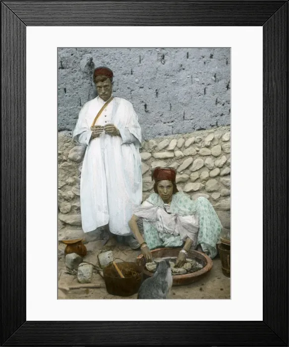 Framed Print : Mohamed Ben Ali and his wife, El Kantara, Tunisia Framed Print : Mohamed Ben Ali and his wife, El Kantara, Tunisia
