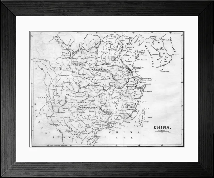 Framed Print : Map of China, 1847 Framed Print : Map of China, 1847